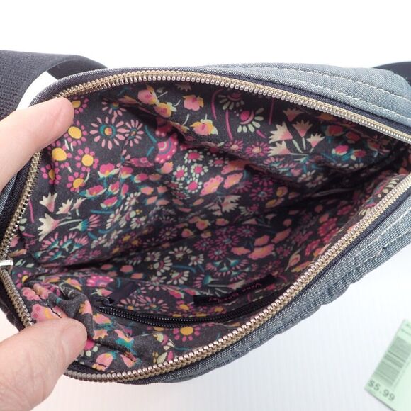 Vera Bradley Denim Floral Garden Snail Lined Crossbody Purse Bag - Picture 8 of 16